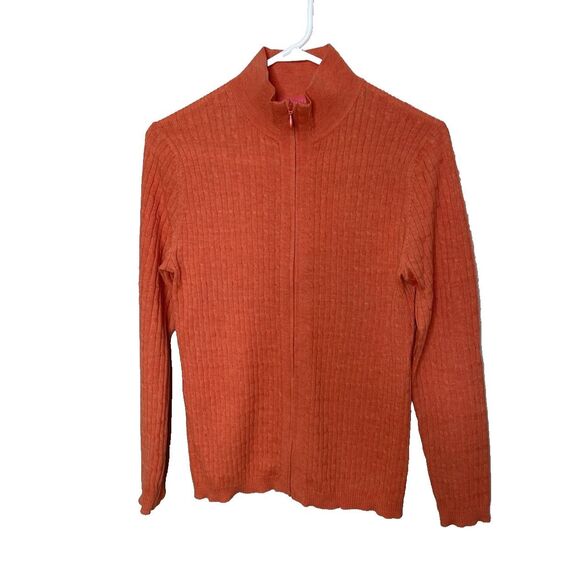 Peter Millar Size M Golf 100% Merino Wool Sweater Womens Cable Knit Zip Front - Picture 1 of 10